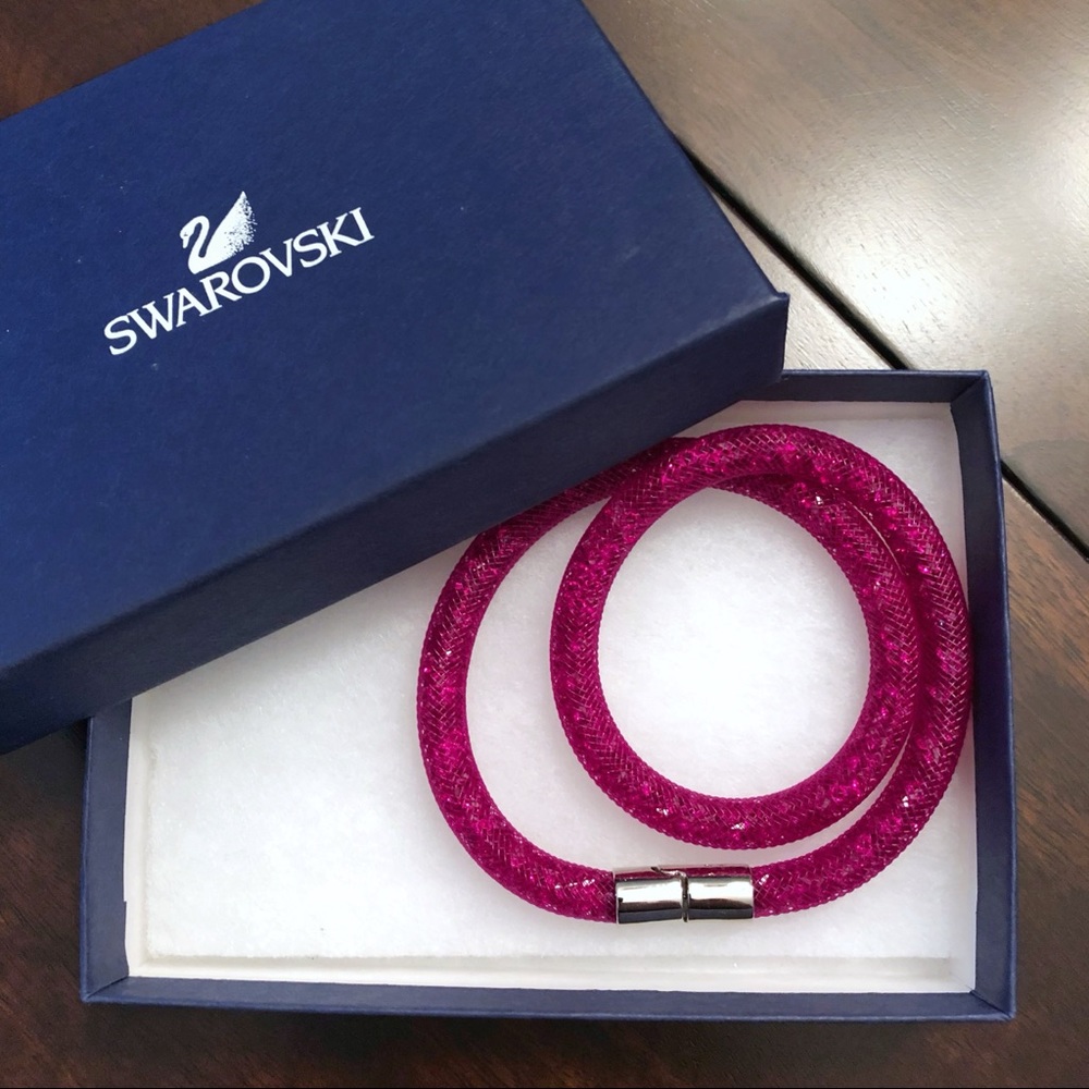 Swarovski Stardust Fuchsia Double Bracelet